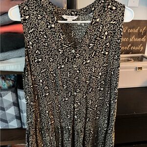 Nine West Monochrome Patterned Sleeveless Dress